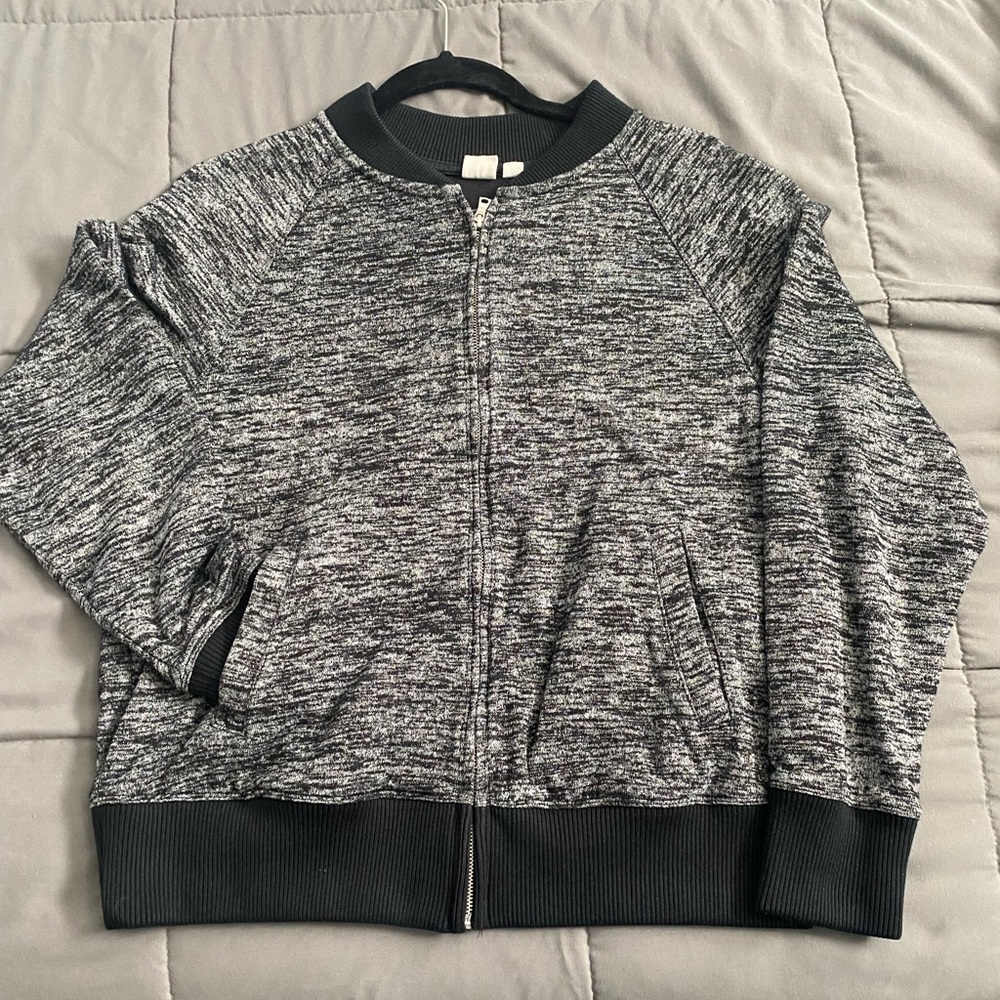 Gap women's heathered zip up mock neck jacket woman’s M